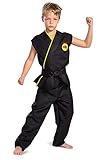 Disguise Cobra Kai Costume for Kids, Official Cobra Kai Costume Kids Gi with Black Belt, Child Size Medium (7-8)