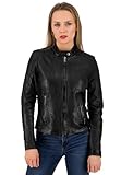 URBAN 5884 Damen Lederjacke, GIGI, Weich und eng Anliegend, Handgearbeitet, Schwarz, 5XL