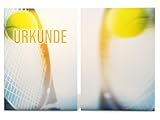Urkundenpapier "Tennis" | beidseitig mit 2 Designs | für Urkunden, Zertifikate | DIN A4 190g/qm | kostenlose Druckvorlagen | modernes Design | Blanko Urkunde (100)