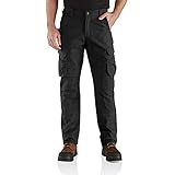 Carhartt Herren Steel Rugged Flex Relaxed Fit Ripstop Double-Front Cargo Work Utility Pants, Schwarz, 36W / 32L EU