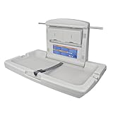 AIKE Baby Wickelkommode Horizontal, Wandmontierter Klappbarer Baby-Wickeltisch, Kommerzielle Wickelkommode, Grau-Weiß, Entspricht der Prüfnorm EN 12221:2008+A1:2013