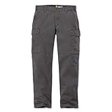 Carhartt Herren Rugged Flex® Relaxed Fit Cargo-Arbeitshose aus Canvas, Shadow, W36/L36