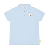 Steiff Kleinkind Jungen Poloshirt Kurzarm, Klassisches Oberteil aus Baumwolle mit Knöpfen, Blau (Cerulean), 122
