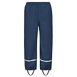 BSBUY Leichte Regenhose Kinder Matschhose Regenlatzhose Ohne Träger mit Reflektorstreifen Regenbundhose Mädchen Wasserdicht Winddicht Atmungsaktiv Rain Pants Unisex Jungen Matschanzug (Marineblau,116)