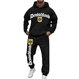 Rrongwn Deutschland Jogginganzug Bundeswehr Hoodie Und Jogginghosse Sport Kapuzenpullover Set Casual Sportbekleidung Freizeitanzug Baggy Tracksuit Langärmeliges Hausanzug Streetwear