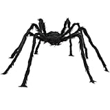 Kadryxon 200cm Halloween Deko Riesen Spinne,Halloween Outdoor Dekorationen Haarige Spinne für Innen/Außen, Garten,Tür Fenster Kamin Häuser Spukhaus&Partyzubehör-Schaurige Atmosphäre für Ihre Feier