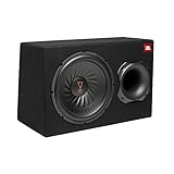 JBL BassPro 12 Aktiv Subwoofer Auto Set - Bassreflex Woofer JBL box groß 30 cm, 450 Watt verstärker Auto Soundsystem und Car hifi Bassbox Gehäuse, Schwarz