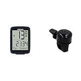 SIGMA SPORT BC 10.0 WL | kabelloser Fahrradcomputer mit zahlreichen Funktionen | Bike Computer für höchste Ansprüche & Fischer Mini Fahrradglocke, schwarz, One Size