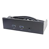 Boddceto USB3.2 GEN1 Diskettenlaufwerk-Steckplatz HD-Audio Audio-Frontpanel 5,25 Optisches Frontpanel Unterstützt 2X USB3.0 + 1x Audio 3,5 mm