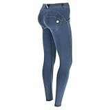 FREDDY Damen Skinny Jeans, , Blau (Jeans Chiaro/Cuciture Gialle J4y), Gr. 34 (Herstellergröße:X-Small)