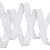 Gardinenband Kräuselband zum Aufnähen mit Haken, Universalband Überschrift Band für Gardine, Weiß 20M X 2.5CM