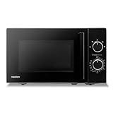 MEDION Mikrowelle (20 Liter, 800 Watt, 5 Mikrowellenstufen, Auftaufunktion, Timer, Glasteller, kompakt, MD12011) schwarz