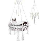 Nicoone Katze Hängematte,Baumwolle Katzenschaukelbett,Hängen Fenster Hängematte Bett Stricken Hängen Katze Nester Pet Schaukel Pet Bett (Weiß, 45CM)