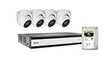ABUS Videoüberwachung Set 8-Kanal – 4X Mini-Dome Kameras + Hybridrekorder mit 1TB HDD – Analog HD, Bewegungserkennung, Nachtsicht, App-Zugriff, inkl. Kabel & Netzteile, TVVR33843D