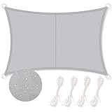 DICLLY Sonnensegel, 2x3m, Wasserdicht, UV-Schutz, Grau (Gris Chiné 14), Polyester, Für Terrasse, Balkon, Pool und Garten