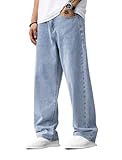 LuminBlaze Baggy Jeans Herren Y2K Streetwear Vintage Jeanshosen Loose Fit Denim Pants mit Weites Bein Lässig Männer Straight Leg