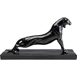 Kare Design Deko Figur Pantera, Schwarz, Deko Objekt, Panter Motiv, teilweise Handarbeit, 19x35x10 cm (H/B/T)