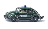 siku 1560, VW Käfer Polizei, Spielzeugauto, Metall/Kunststoff, Dunkelgrün, Spielzeugauto für Kinder, Gummierte Reifen, Mit Dachlampe