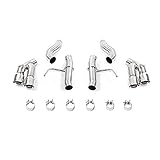 Mishimoto MMEXH-CAM4-16AQTRP Quad Tip Race Axleback Auspuff kompatibel mit Chevrolet Camaro 2.0T 2016+ poliert