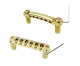 Guyker Guitar Tune-O-Matic Bridge and Stop Bar Tailpiece Combo Replacement Compatible with LP SG EPI 6 String Electric Guitar(GS001 + GM005, gold)