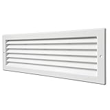 La Ventilazione P3713B Lüftungsgitter, rechteckig, aus weißem Kunststoff, zum Einbauen, Maße: 370 x 130 mm