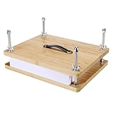 LIROPAU Buchpresse aus Holz, 30x20cm Tragbares Buchpresswerkzeug mit Griff, Holz-Buchbindepresse für Zuhause, Schule, DIY-Buchbinden Im Büro