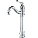 Rozin Wasserhahn Bad Hoch Waschtischarmatur 360° Schwenkbar Einhebel Waschbecken Armatur Badarmatur aus Messing für Badezimmer Chrom