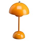 Luxus - Tischlampe Touch Deluxe - Josephine - Orange - H30 x Ø16 - Terrassenlampe - Schreibtischlampe - LED - Wiederaufladbar - Dimmbar - Kabellos - Tischlampe für innen und außen