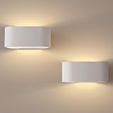 Clevich 2 Stück LED Wandleuchte Innen - 20cm 4W Up and Down leuchten Moderne Gips Wandleuchten Für Wohnzimmer, Schlafzimmer, Flur, Balkon, Treppenhaus - Warmweiß 3000K [Energieklasse D]