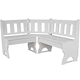 k koma Eckbank Kiefer MASSIVHOLZ NEU (WEIß, 100 x 160 cm)