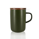 OGO LIVING 7912034 Juliet Kaffee, Tee, Schokolade & Zubehör, Steingut, grün-vert Khaki