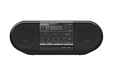 Panasonic RX-D500 Leistungsstarkes und tragbares CD-Radio mit Sound-Booster, UKW, 20 W, Schwarz