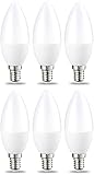 Amazon Basics LED-Leuchtmittel in Kerzenform, kleines Edison-Schraubgewinde E14, 4.9 W (entspricht 40-W-Glühbirne), Warmweiß, nicht dimmbar, 6 Stück (1er-Pack)
