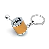 JNNJ Zink-Legierung Autos Shifter Getriebe Modell Schlüsselanhänger, 6-Gang-Schalthebel Schlüsselanhänger Gadgets, Kreatives Zubehör für Autoschlüssel(Gold)