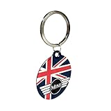 Nostalgic-Art Retro Schlüsselanhänger, Ø 4 cm, Mini – Union Jack – Geschenk-Idee für Mini Cooper Fans, Original Lizenzprodukt (OLP), aus Metall, Vintage Design