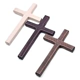LQIOACU 3 Stück Holzkreuz, Jesus kreuz wand, Kreuz zum aufhängen, Wandkreuz katholisch