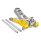 VEVOR hydraulischer Rangierwagenheber Wagenheber mit niedrigem Profil 3 t, robuster hydraulischer Wagenheber aus Aluminium hydraulischer Wagenheber mit Doppelkolben-Schnellhubpumpe, gelb 93-465 mm