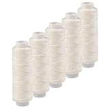 5x50m Leinen Garn Leinenzwirn Flachs Nähfaden robust strapazierfähig Farbwahl, Farbe:naturweiß
