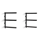 XPOtool 2X Metallregal zur Holzlagerung, 310 x 30 x 455 mm, Kragarmregal mit 3 Etagen, Schwerlastregal 50 kg pro Ebene in Schwarz