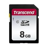 Transcend 8GB Highspeed SDXC Speicherkarte (für Digitalkameras; Fotos & Videos; Autoradio) Klasse 10, UHS-I U3, Video Speed Class V30 für 4K Ultra HD - TS8GSDC300S
