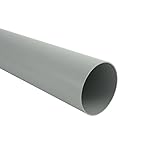 Marley Regenrinnen System Dachrinnenteile DN 53 Fallrohrsystem Grau RAL 7040 Dachrinnenset aus PVC (Fallrohr 1m)