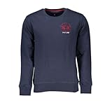 La Martina Chic Blue Crew Neck Embroidered Men's Sweatshirt, Blau, XL