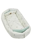 Sterntaler Babynest Fuchs Filou 70x50 cm - weiches Kuschelnest aus Baumwoll-Mischgewebe - beidseitig verwendbar & wandelbar zur Krabbeldecke - mit Schlaufen für Spielzeug - ab Geburt, lichtgrau