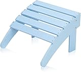 Bonnlo Adirondack Fußhocker aus Kunststoff, 100% Recyclebares Kunststoff Material, Stabil, Langlebig, leicht zu reinigen, Adirondack-Fußhocker, nur 2 Schritte zum Zusammenbauen (Blau)