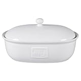 Brottopf in weiss - Brotkasten - oval - Steingut mit Belüftung