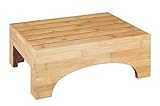 WENKO Badschemel Mod. Bambusa, Tritt aus Bambus, hilft im Bad beim Einstieg in die Wanne, eignet Sich auch ideal im Gäste-WC oder der Küche, Pflanzenhocker, 40 x 15 x 30 cm, Natur