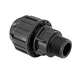 H2O-Flex® Black Edition 20 er PP Fitting mit 3/4" AG DVGW Klemmverbinder Verschraubung mit Aussengewinde für PE Rohr Verschraubung Adapter Kupplung mit AG