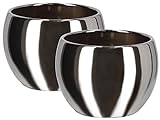 KOTARBAU® 2er Set Keramik-Blumentopf Übertopf ⌀ 10 cm für Blumen Pflanzen Silber