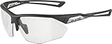 ALPINA NYLOS HR - Verspiegelte und Bruchsichere Sport- & Fahrradbrille Mit 100% UV-Schutz Für Erwachsene, black-transparent matt One Size