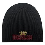 Fan-O-Menal Beanie-Mütze mit Einstickung - Berlin - Wintermütze - 54812 schwarz